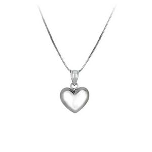 14K White Gold Heart Pendant